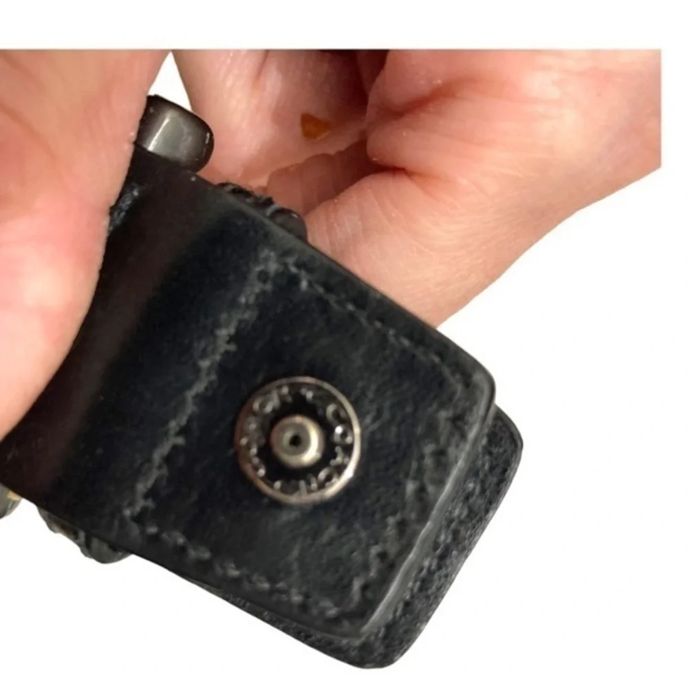 Coach nylon and black leather stitched wristlet clutch bag vintage y2k soho